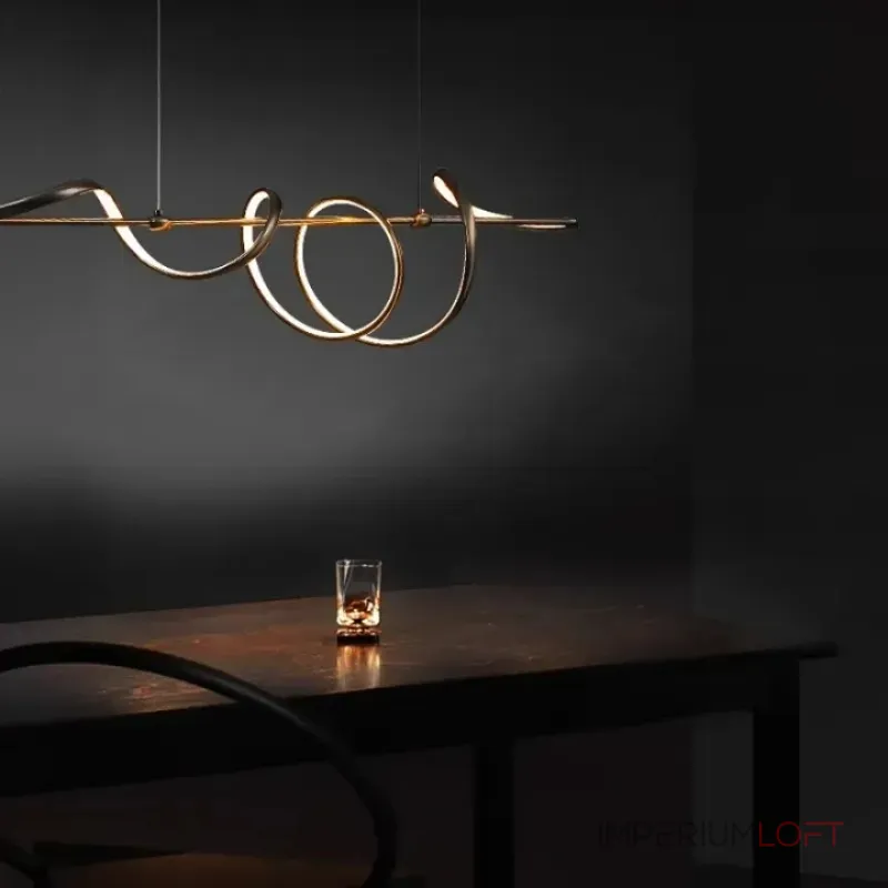 Реечный светодиодный светильник со спиралевидным корпусом из чернёной латуни ADONIS B L150 от ImperiumLoft