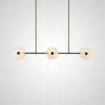 Серия реечных светодиодных светильников с дисковидными рассеивателями из рельефного стекла ручной работы Sun Round Long L120 от ImperiumLoft