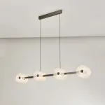 Серия реечных светодиодных светильников с дисковидными рассеивателями из рельефного стекла ручной работы Sun Round Long L150 от ImperiumLoft