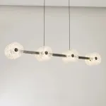 Серия реечных светодиодных светильников с дисковидными рассеивателями из рельефного стекла ручной работы Sun Round Long L150 от ImperiumLoft