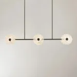 Серия реечных светодиодных светильников с дисковидными рассеивателями из рельефного стекла ручной работы Sun Round Long L120 от ImperiumLoft