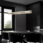 Серия реечных светодиодных светильников с цилиндрическими плафонами из хрустального стекла с узором Light Trail L122 от ImperiumLoft