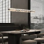 Серия реечных светодиодных светильников с цилиндрическими плафонами из хрустального стекла с узором Light Trail L122 от ImperiumLoft