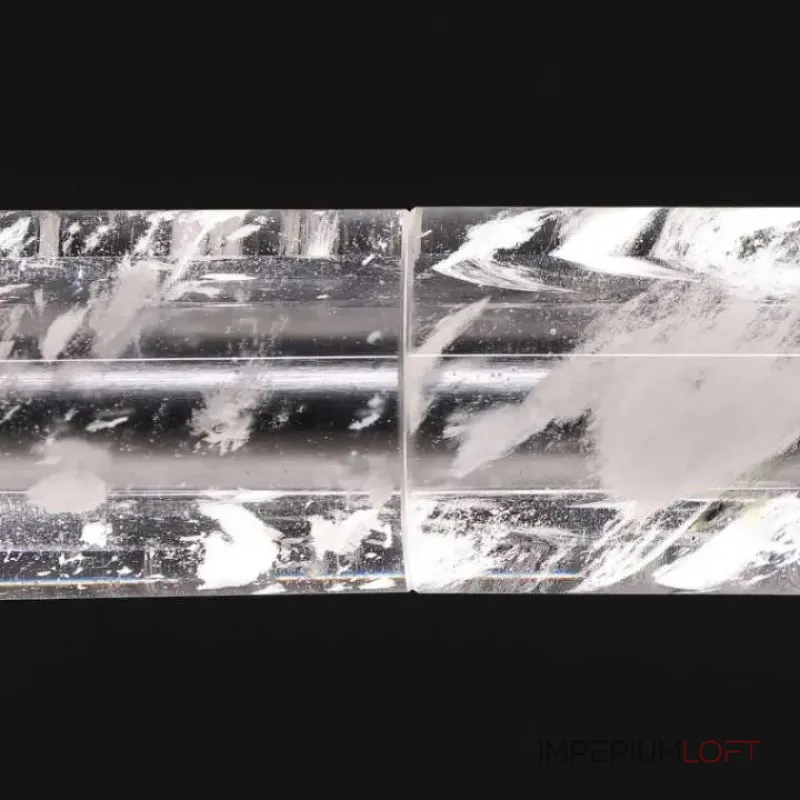 Серия реечных светодиодных светильников с цилиндрическими плафонами из хрустального стекла с узором Light Trail L122 от ImperiumLoft