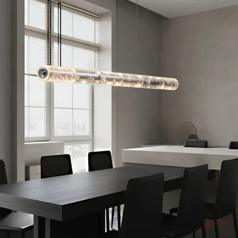 Серия реечных светодиодных светильников с цилиндрическими плафонами из хрустального стекла с узором Light Trail L122 от ImperiumLoft