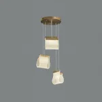 Готовая комбинация подвесных светильников в виде сложенных оптических светодиодных пластин Lumina Silk P3 Disk от ImperiumLoft