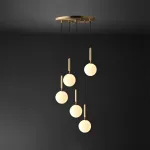 Комбинации подвесных светильников с шарообразными плафонами из стекла Luminary Orbit P5 White от ImperiumLoft