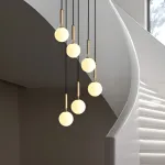 Комбинации подвесных светильников с шарообразными плафонами из стекла Luminary Orbit P6 White от ImperiumLoft