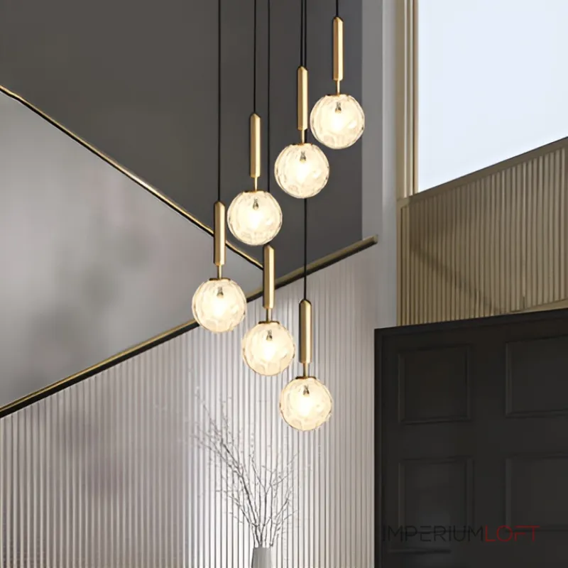 Комбинации подвесных светильников с шарообразными плафонами из стекла Luminary Orbit P6 Clear от ImperiumLoft