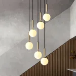 Комбинации подвесных светильников с шарообразными плафонами из стекла Luminary Orbit P6 White от ImperiumLoft