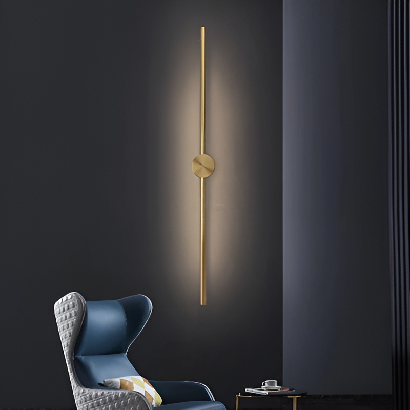 Серия настенных стержневых светильников на цилиндрическом креплении Opulent B Gold L100 ImperiumLoft