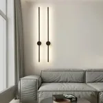 Серия настенных стержневых светильников на цилиндрическом креплении Opulent A Black L100 ImperiumLoft