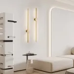 Серия настенных стержневых светильников на цилиндрическом креплении Opulent A Gold L80 ImperiumLoft