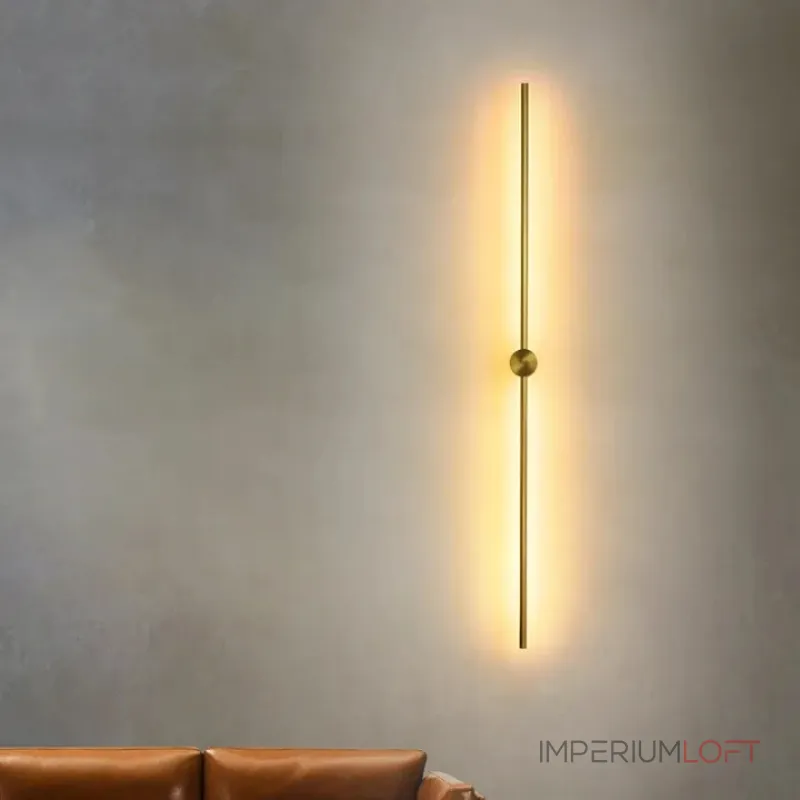 Серия настенных стержневых светильников на цилиндрическом креплении Opulent B Gold L100 ImperiumLoft