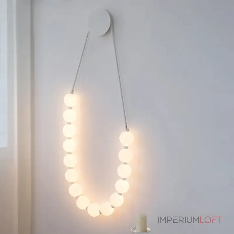 Серия настенных светодиодных светильников с белыми шарообразными плафонами на подвесном тросе Nano Orb White от ImperiumLoft