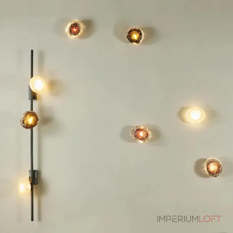 Настенный светодиодный светильник с плафонами из стекла ручной работы с эффектом воздушных пузырьков Stairway от ImperiumLoft