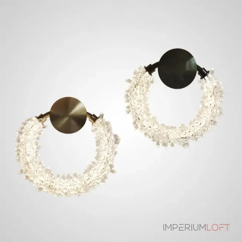 Настенный светильник с латунными элементами и хрустальными вставками Crystal Orbit Gold от ImperiumLoft