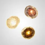 Серия светодиодных настенных светильников с плафонами из стекла ручной работы с эффектом воздушных пузырьков Stairway  One Winered от ImperiumLoft