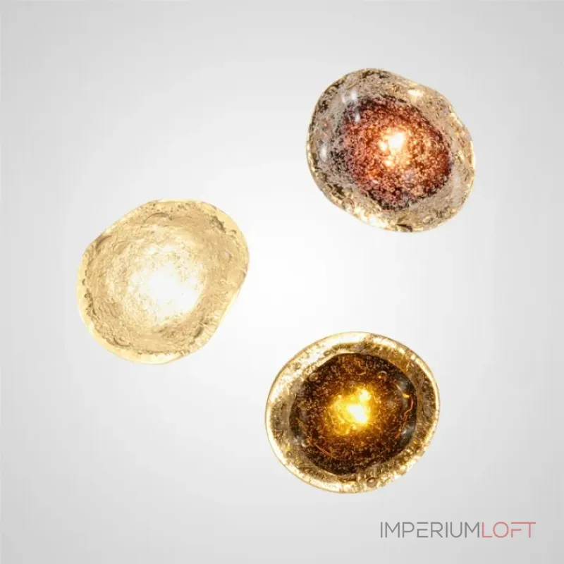 Серия светодиодных настенных светильников с плафонами из стекла ручной работы с эффектом воздушных пузырьков Stairway  One Winered от ImperiumLoft