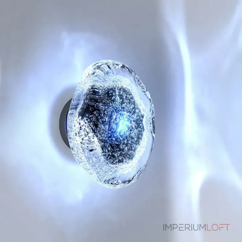 Серия светодиодных настенных светильников с плафонами из стекла ручной работы с эффектом воздушных пузырьков Stairway Dark Blue от ImperiumLoft Серия светодиодных настенных светильников с плафонами из стекла ручной работы с эффектом воздушных пузырьков Stairway Dark Blue от ImperiumLoft