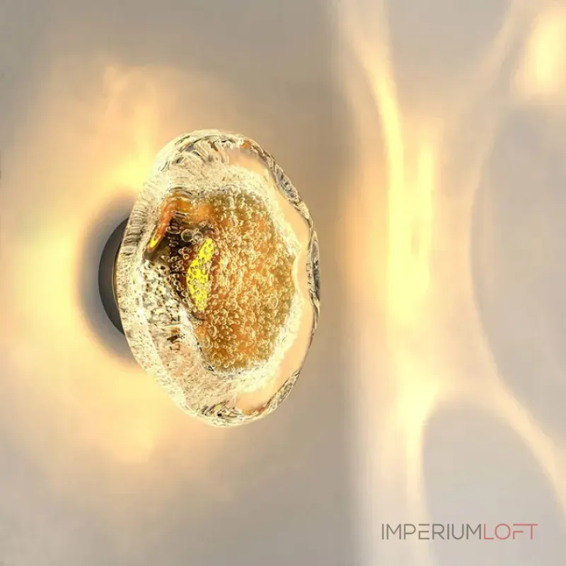 Серия светодиодных настенных светильников с плафонами из стекла ручной работы с эффектом воздушных пузырьков Stairway One Brown от ImperiumLoft Серия светодиодных настенных светильников с плафонами из стекла ручной работы с эффектом воздушных пузырьков Stairway One Brown от ImperiumLoft