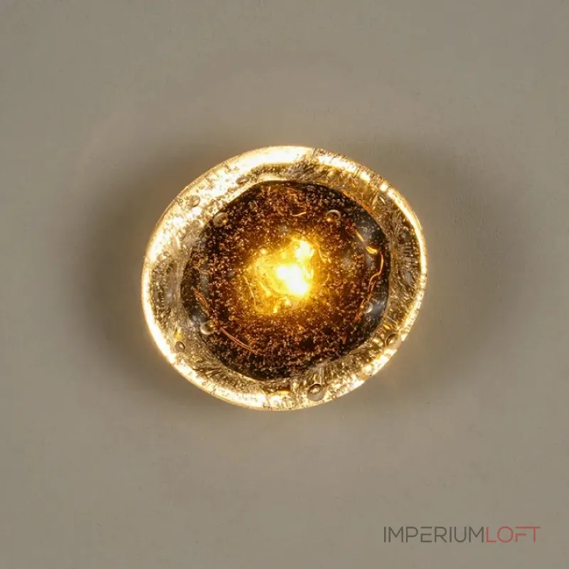 Серия светодиодных настенных светильников с плафонами из стекла ручной работы с эффектом воздушных пузырьков Stairway Dark Brown от ImperiumLoft Серия светодиодных настенных светильников с плафонами из стекла ручной работы с эффектом воздушных пузырьков Stairway Dark Brown от ImperiumLoft