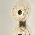 Серия настенных светодиодных светильников с дисковидными рассеивателями из рельефного стекла ручной работы Sun Round W P2 от ImperiumLoft