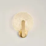 Серия настенных светодиодных светильников с дисковидным рассеивателем из рельефного стекла ручной работы Sun Round B W Gold от ImperiumLoft