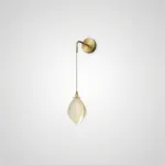 Дизайнерский настенный светильник с подвесным плафоном из нефритового фарфора в форме белого бутона Bud Wall от ImperiumLoft