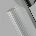 Бра в классическом стиле с цилиндрическим рассеивателем из рельефного стекла на черном кронштейне Beam Fix H56 от ImperiumLoft