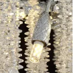 Торшер с подвесным декором из ниток хрусталя на ветвистом каркасе Snow Tree Chrome от ImperiumLoft