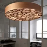 Подвесная люстра из шпона LOVOND ROUNDS D100