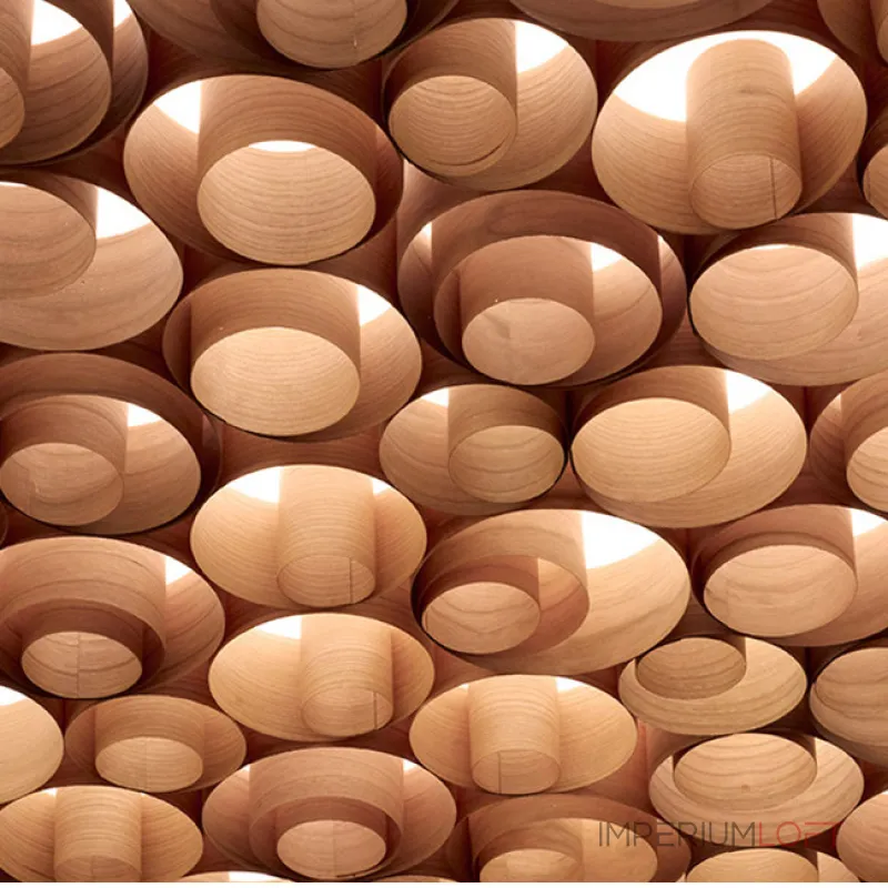 Подвесная люстра из шпона LOVOND ROUNDS D100