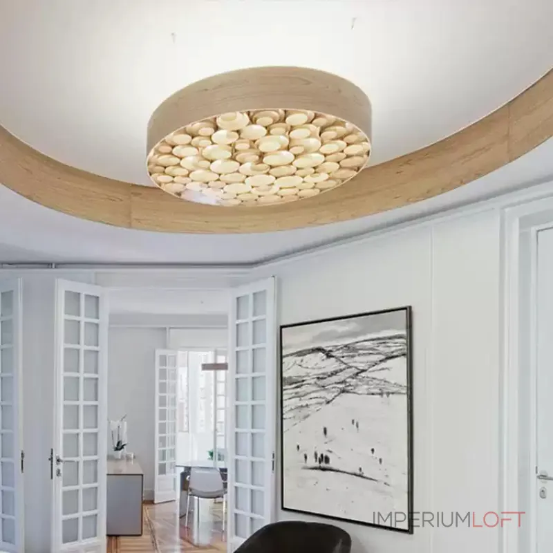 Подвесная люстра из шпона LOVOND ROUNDS D100