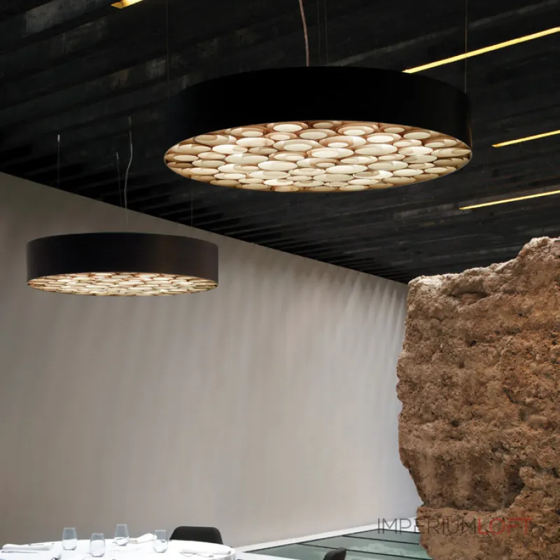 Подвесная люстра из шпона LOVOND ROUNDS D100