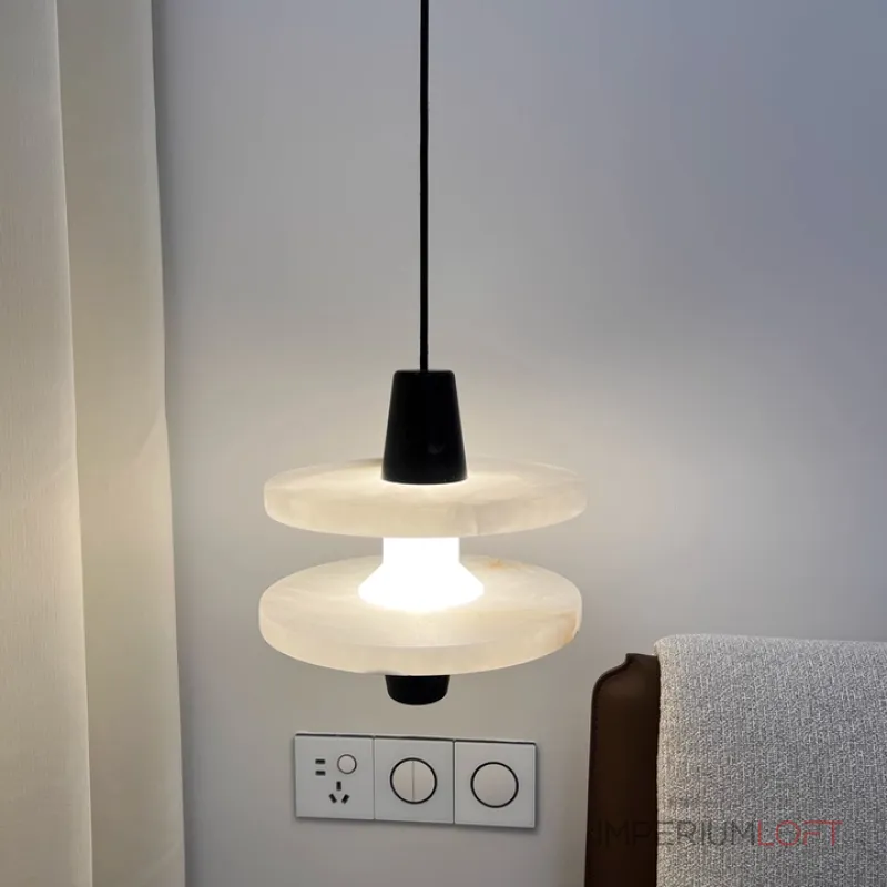 Люстра LOVOND LUPA Black с мраморным плафоном от ImperiumLoft