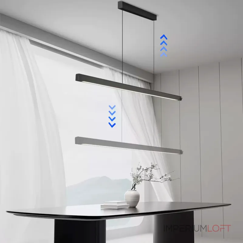 Подвесной светильник LANHU LONG Black L100 с лифтом от ImperiumLoft