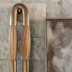 Настенный светильник BRUSH LUMEN Gold с конским волосом от ImperiumLoft