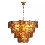 Подвесная люстра PETAL GLASS Gold D80 со стеклянными плафонами от Vinsa