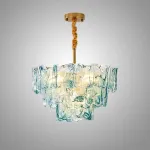 Подвесная люстра PETAL GLASS Blue D50 со стеклянными плафонами от Vinsa