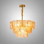 Подвесная люстра PETAL GLASS Gold D50 со стеклянными плафонами от Vinsa