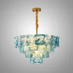 Подвесная люстра PETAL GLASS Blue D60 со стеклянными плафонами от Vinsa