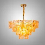 Подвесная люстра PETAL GLASS Gold D60 со стеклянными плафонами от Vinsa