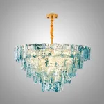 Подвесная люстра PETAL GLASS Blue D80 со стеклянными плафонами от Vinsa