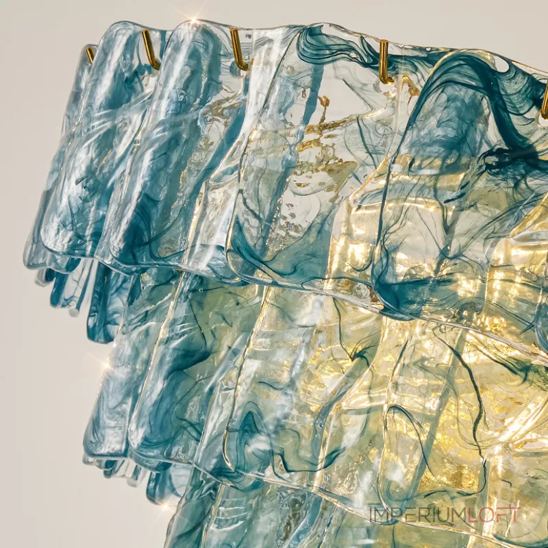 Подвесная люстра PETAL GLASS Blue D50 со стеклянными плафонами от Vinsa