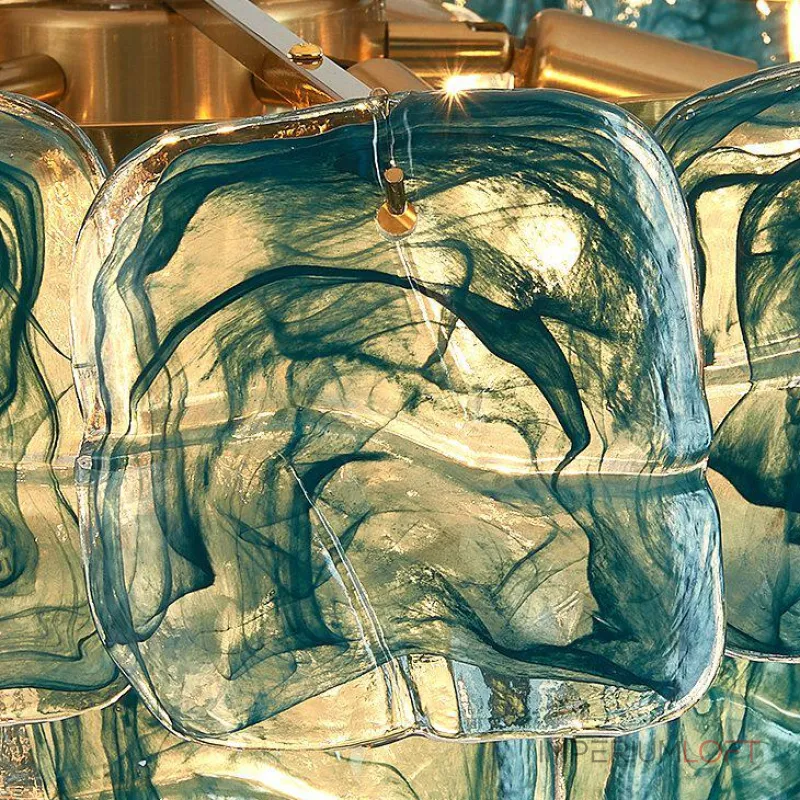 Подвесная люстра PETAL GLASS Blue D50 со стеклянными плафонами от Vinsa