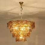 Подвесная люстра PETAL GLASS Gold D80 со стеклянными плафонами от Vinsa