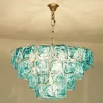 Подвесная люстра PETAL GLASS Blue D50 со стеклянными плафонами от Vinsa