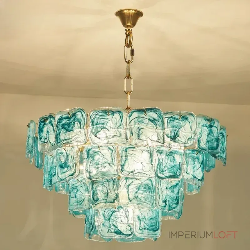 Подвесная люстра PETAL GLASS Blue D50 со стеклянными плафонами от Vinsa