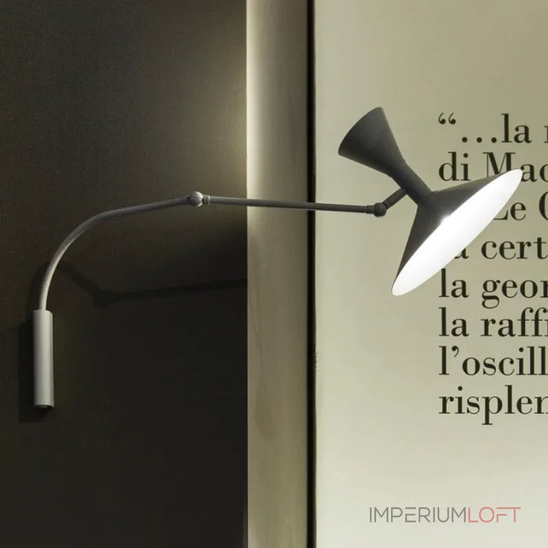 Настенный светильник Duo Play Grey с проводом и гибким механизмом от Vinsa